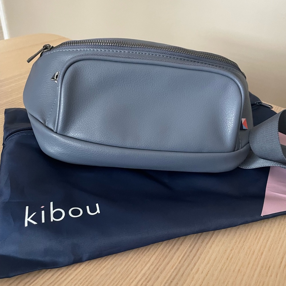Kibou vegan leather diaper bag- Fanny pack - Smoky Indigo